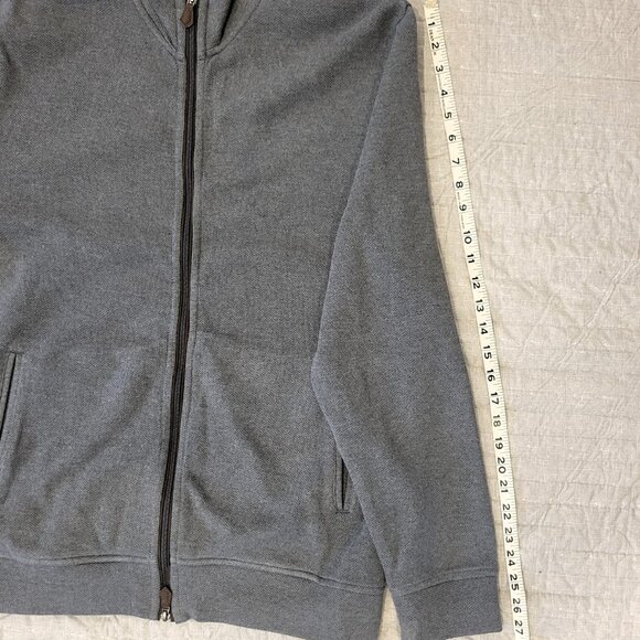 Jos. A. Bank Textured Mock Neck Full Zip, Extra Large XL, Grey - Picture 6 of 10